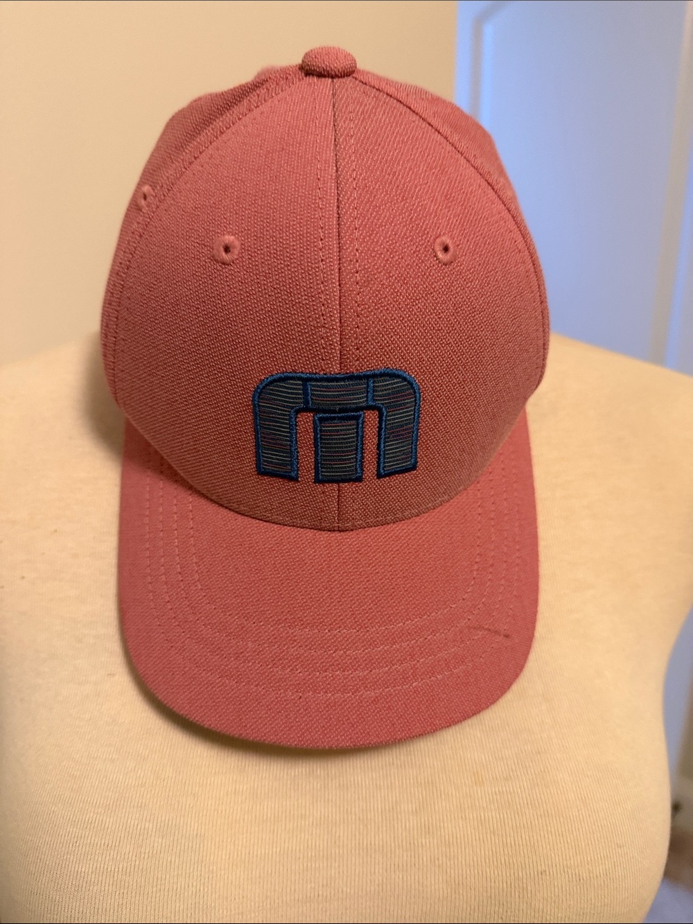 Travis Mathew Kids Rose Pink Cap with Navy Blue Logo